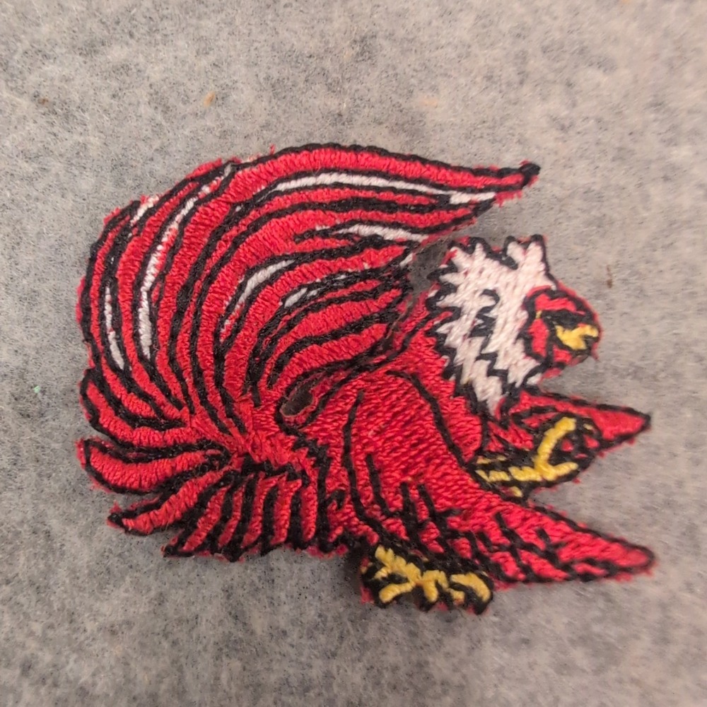 Jacksonville State University JSU Gamecock Embroidered Mascot Patch Red White - Picture 1 of 3